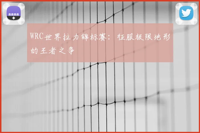 WRC世界拉力锦标赛:征服极限地形的王者之争