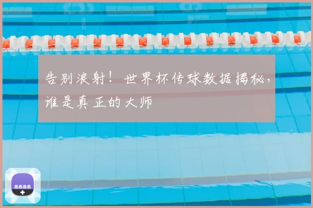 告别浪射!世界杯传球数据揭秘,谁是真正的大师