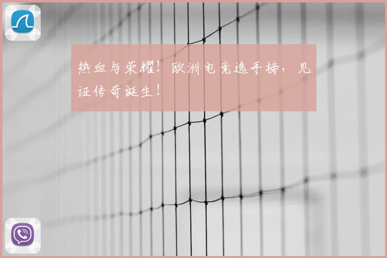 热血与荣耀!欧洲电竞选手榜,见证传奇诞生!